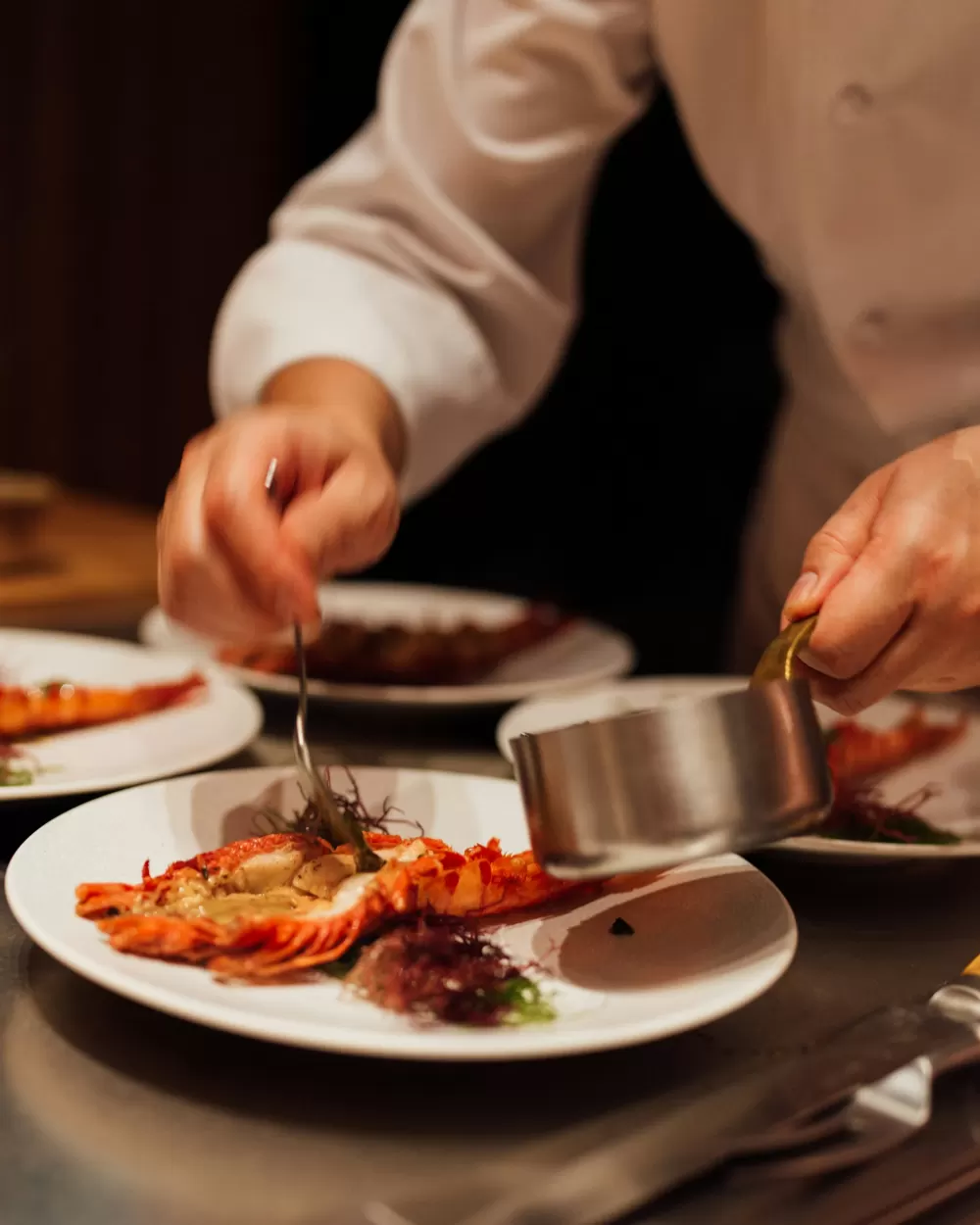 Chef preparing a private dinner