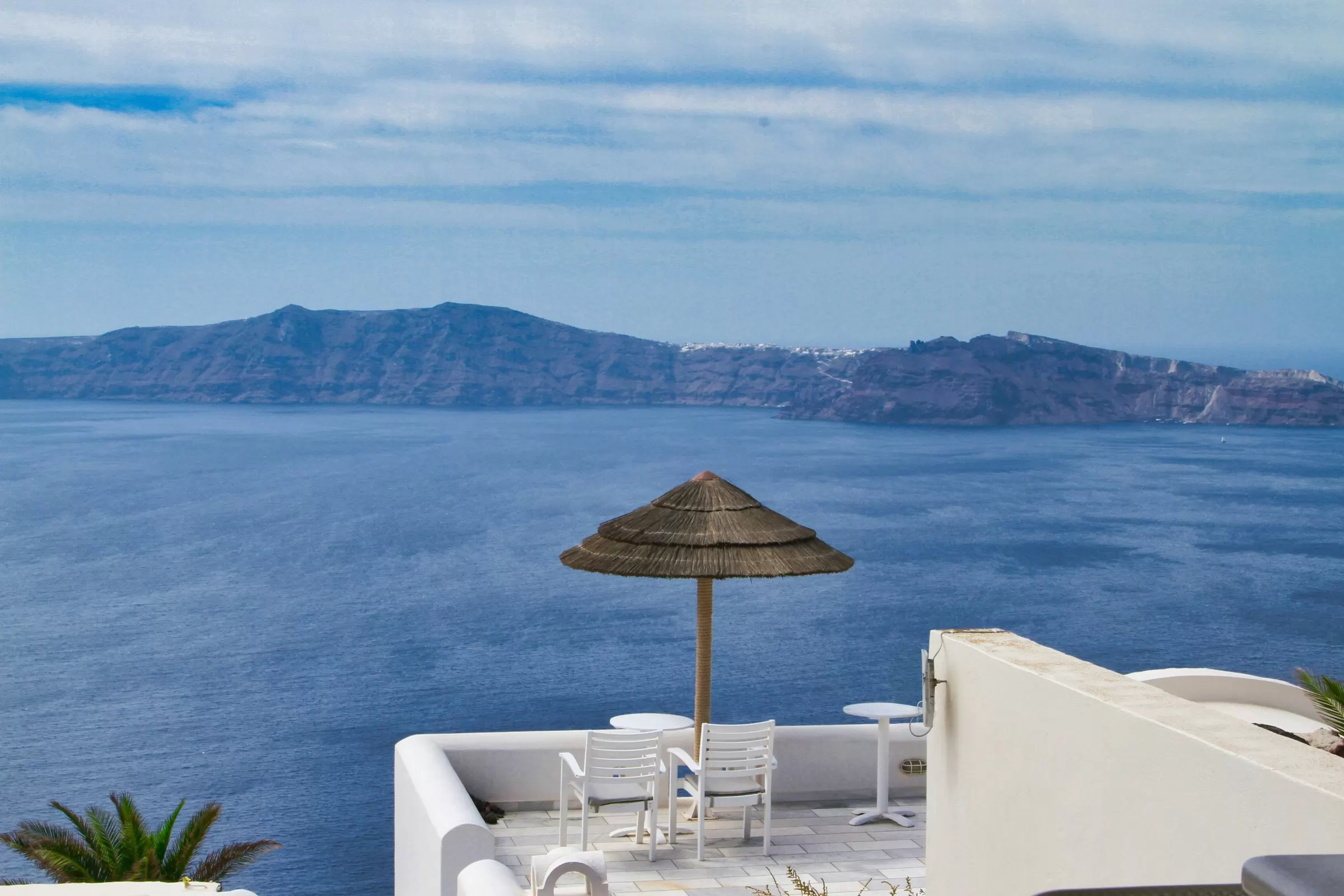 Cycladic terrace overlooking the sea